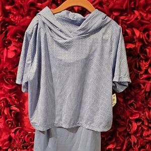 Ideology NWT Girls Blue Active Net Hoodie Top Size Large